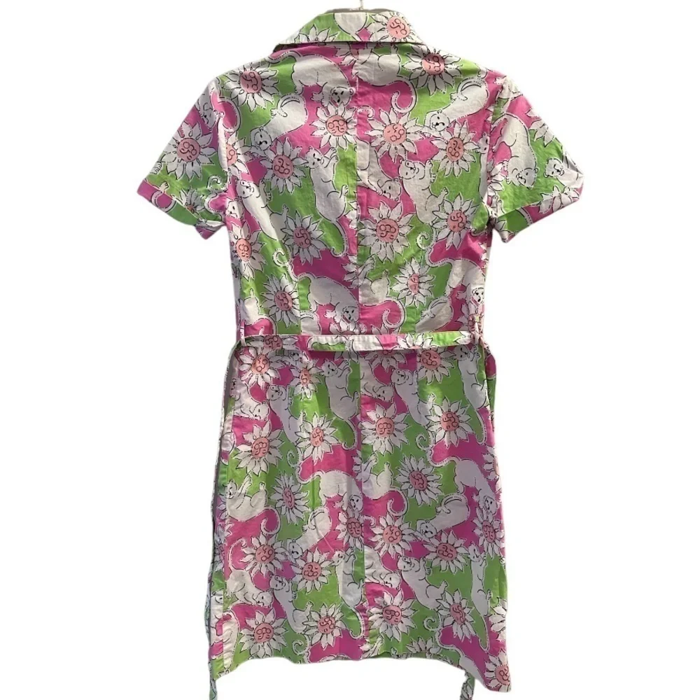 Lilly Pulitzer White Label Collared Print Dress Size 2 - Picture 2 of 6